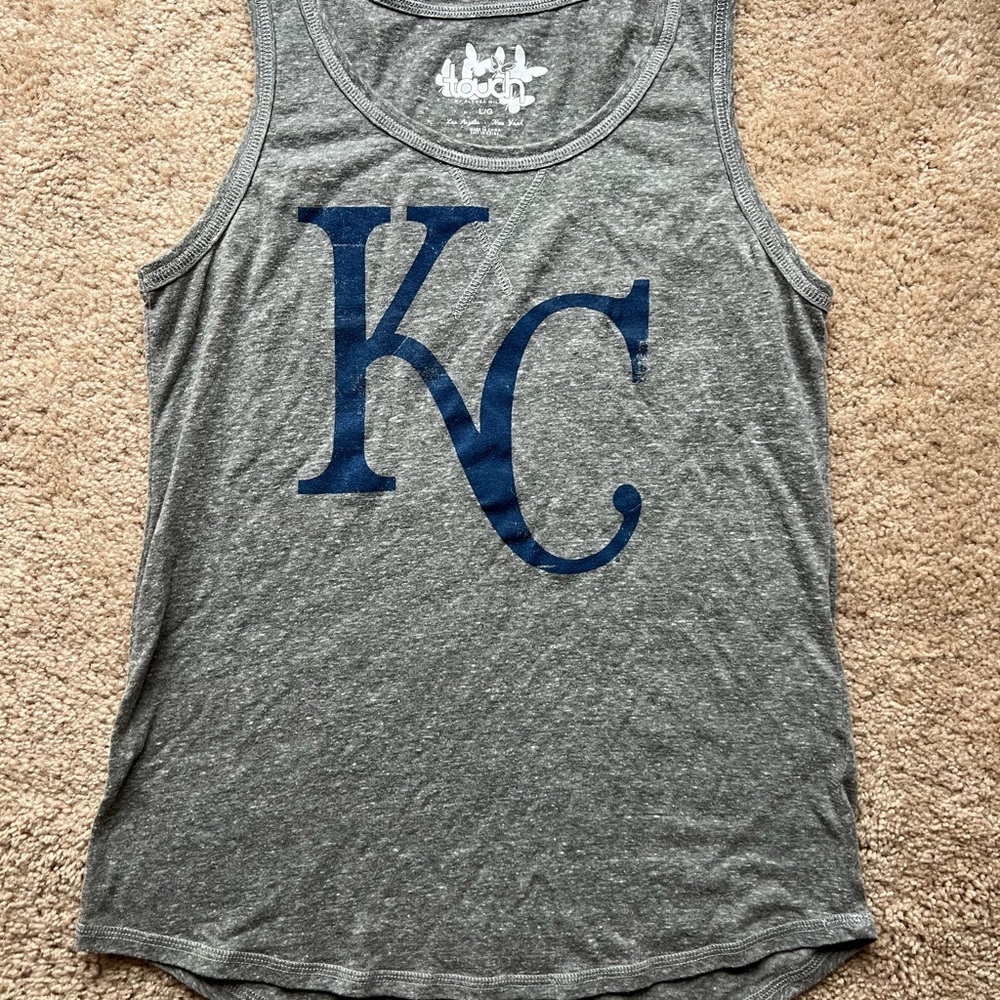 Gray Tank Top with Blue KC Logo